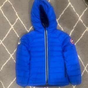 Canada Goose Blue Kids Pbi Bobcat Lightweight Puffer Jacket Full Zip Logo Size S
